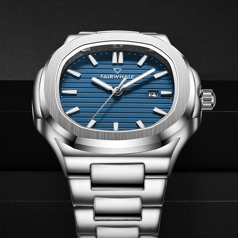 Cadran bleu de la montre Legacy avec finition premium